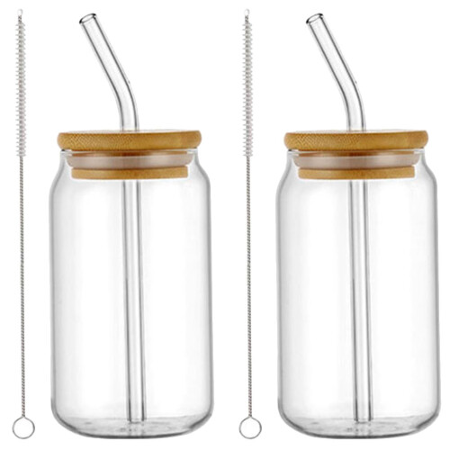 2 Sets Kaffeetassen Mit Bambusdeckeln Und Strohhalmen 2