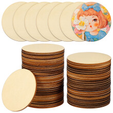 50 Naturbelassene Holzscheiben Für Basteln, ,