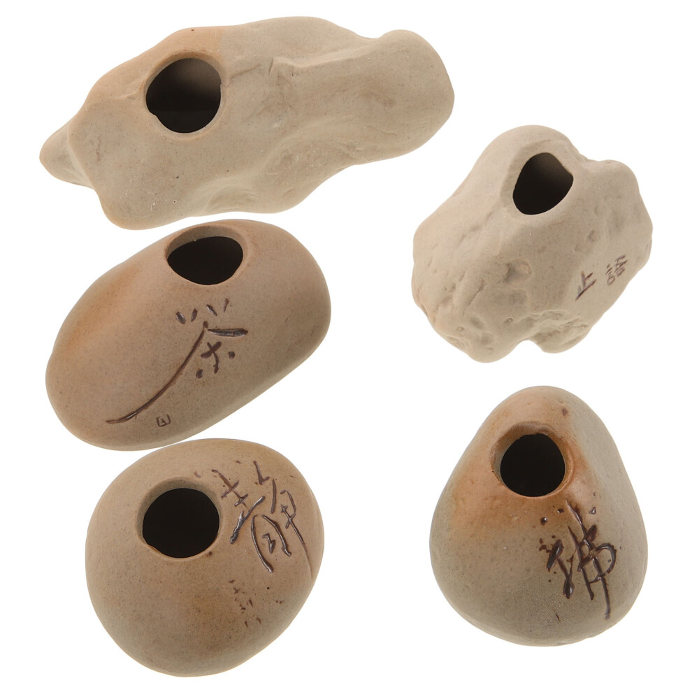 5Pcs Ceramic Aquarium Plant Pot Holder Fish Tank Decor-image-OPC-PMCKQN9-NEW