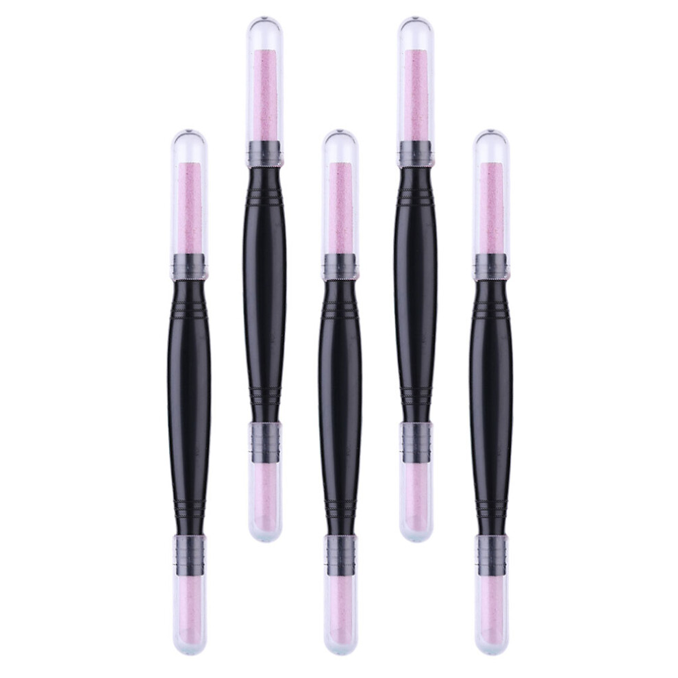 Vaguelly 5Pcs Pumice Stone Pen Double-Headed Nail Cuticle Remover And File