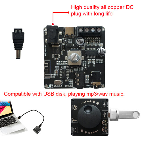 20W+20W BT 5.0 Stereo-Verstärker Dual-Channel 1