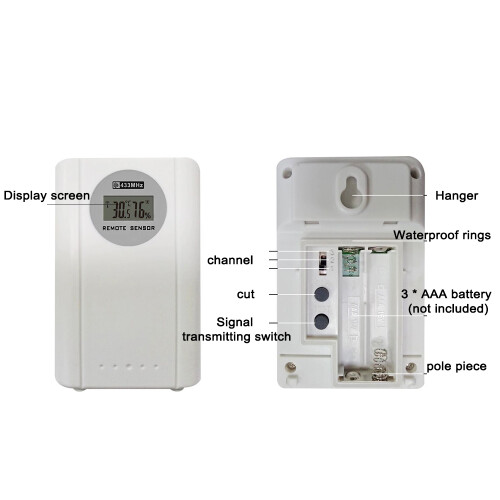 Digitale Wetterstation mit Uhr, Temp & Feuchte