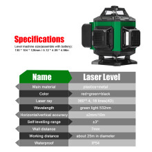 16-Linien Laserwaage 3 Selbstnivellierend mit Stativ
