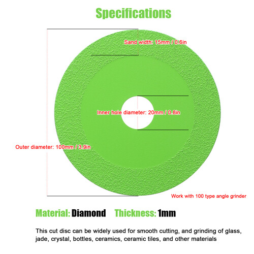 100mm Diamant-Scheibe für Winkelschleifer, Glas 2