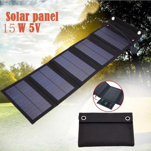 15W Monocrystalline Solar Panel Portable USB Charger Folding 1