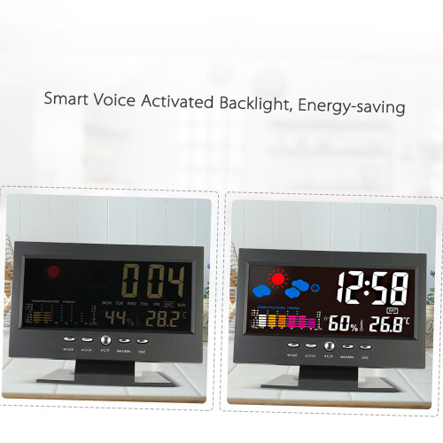 Digital LCD Thermometer Hygrometer Clock Weather Alarm USB 1
