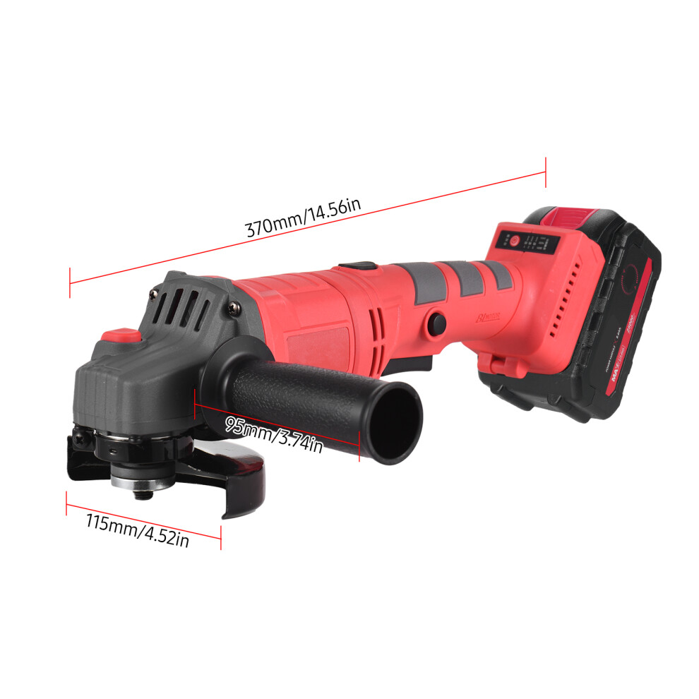 21V Cordless Angle Grinder 9000Rpm 3-Speed Brushless W/ Discs & Case 610830834272