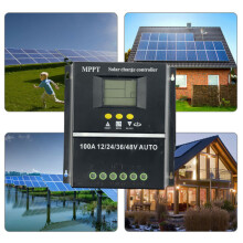 Solar MPPT-Regler LCD Spannung Auto-ID Off-Grid Lithium/Blei