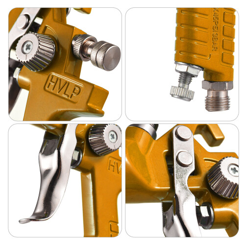 HVLP Spray Gun Gravity-Feed 3 Nozzles 1.5/1.7/2.0mm 1
