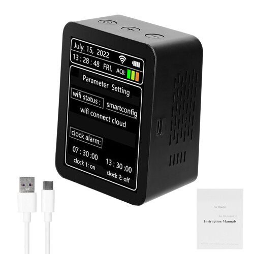 Tuya WiFi Luftqualitätsmesser PM2.5 CO2 TVOC HCHO Temp Feuchte 1
