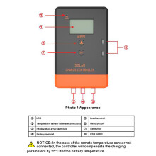 12V/24V Solarregler mit LCD-Hintergrundbeleuchtung