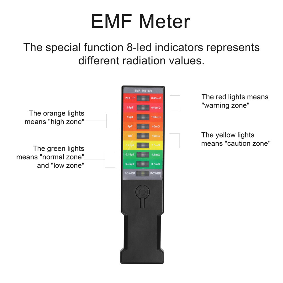 Portable Emf Gauss Meter 9 Led Handheld Magnetic Field Monitor 162 610830832803