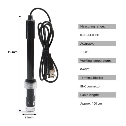 PH-Sonde für Aquarium/Hydroponik mit BNC-Anschluss 2