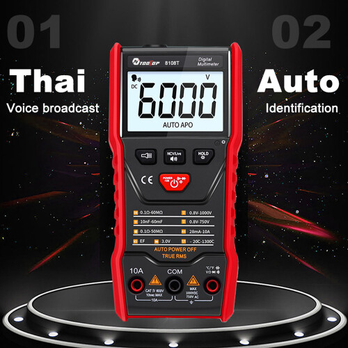 TOOLTOP Digitalmultimeter 6000 Zählungen AC/DC Spannung Widerstand 1