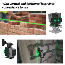 360 12 Lines 3D Green Laser Level Self Leveling 2 Batteries