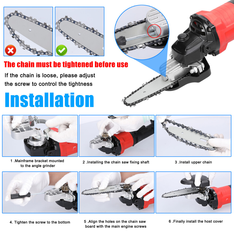 Angle Grinder To Chainsaw Conversion Kit 6 Inch Multifunction Tool 323163343525