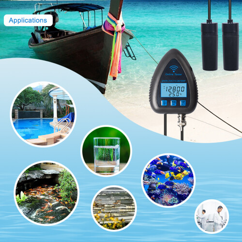 9953W Bluetooth/WiFi Wasserqualitätstester 5-in-1 pH EC Salz S.G Temp 1