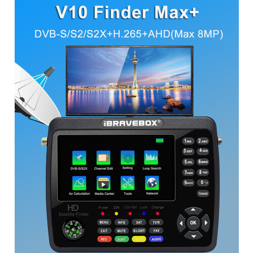 iBRAVEBOX V10 Max+ HD DVB-S2X Satellitenfinder LCD 2