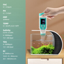 7-in-1 Wasserqualitäts-Monitor: pH, Chlor, TDS, Salz, ORP, EC, Temp