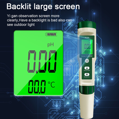 10-in-1 Water Quality Tester pH/TDS/EC/Salinity/ORP/H2/S.G/Temperature 2