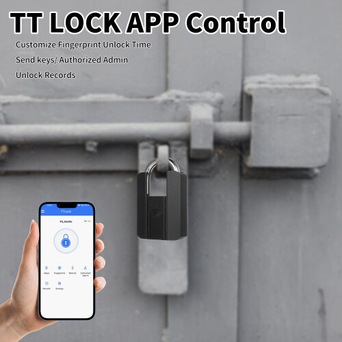 Heavy-Duty Smart Fingerprint Padlock APP Waterproof Rechargeable 2