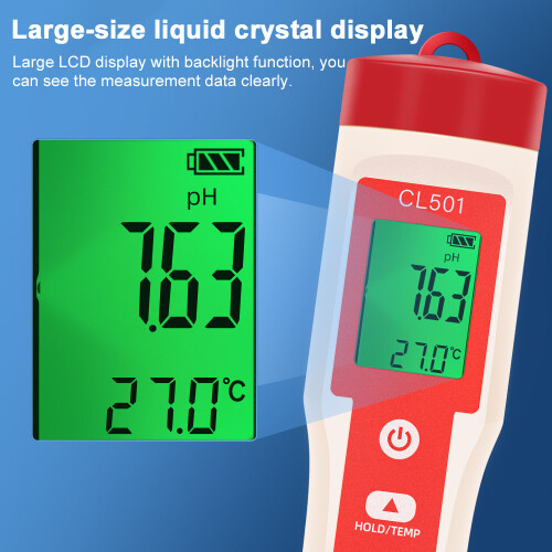 5in1 Wasserqualitäts-Teststift Chlor PH ORP H2O Temp
