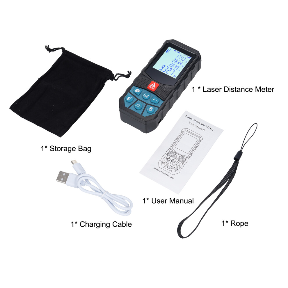 2Inch Laser Distance Meter Angle Sensor Backlit Lcd 1.5Mm Accuracy 610830961268