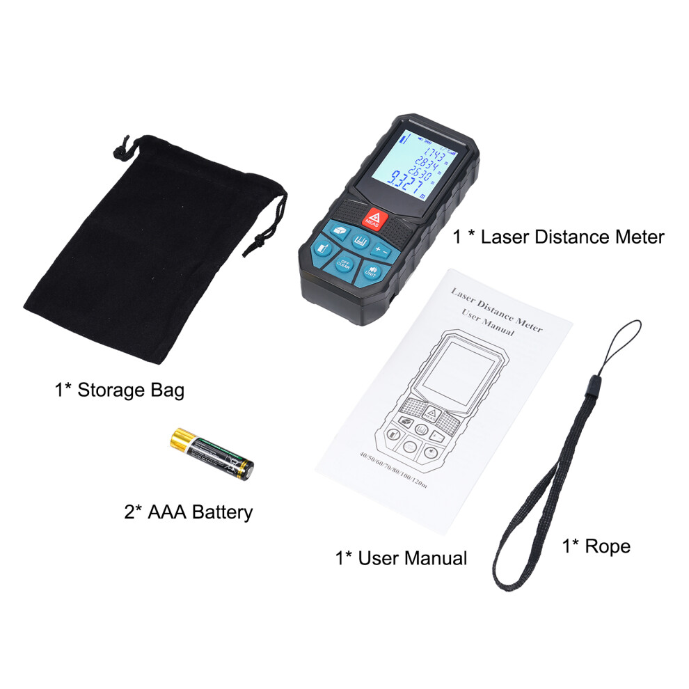 2Inch Laser Distance Meter Angle Sensor Backlit Lcd High Accuracy 610830961244