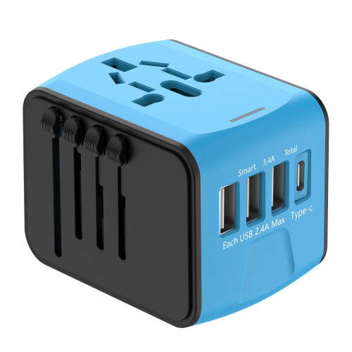 Universal-Reiseadapter mit 3 USB + Type-C für 150 Länder