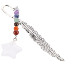 1Crystal Plume Boekenlegger Met Metalen Ketting, Leesaccessoire