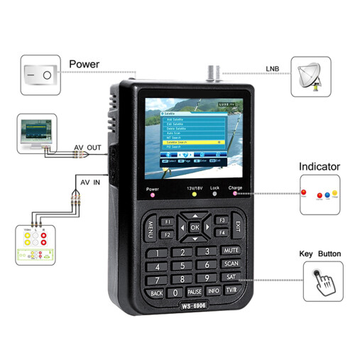 SATLINK WS6906 3,5-Zoll LCD Digitaler Satellitensignalfinder 1