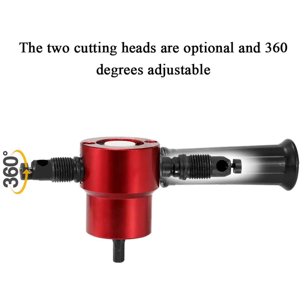 Double-Headed Sheet Metal Nibbler Cutter 360 Adjustable 610830943165