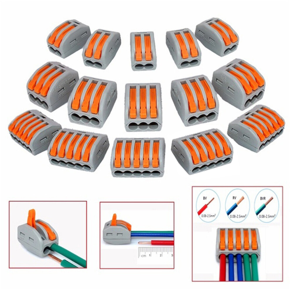 15Pcs Flame Retardant Cable Connector Wire Universal Quick Terminals 610830943837