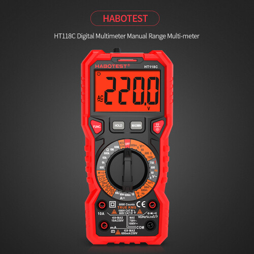 HABOTEST HT118C Multimeter 6000 Counts True RMS AC/DC Voltage 2