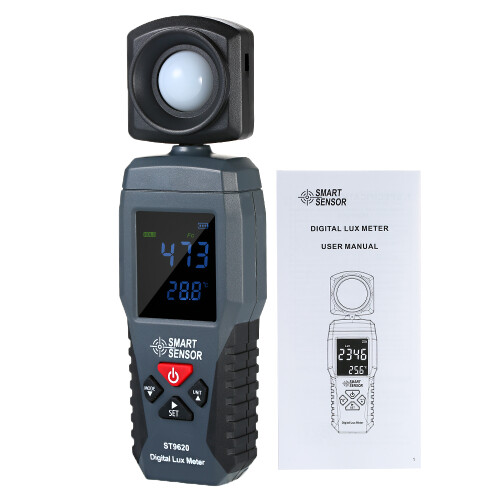 SMART SENSOR Digital Lux Meter 1-200000 Lux LCD Display ST9620