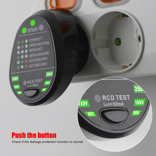 MESTEK RCD-Prüfstecker EU (Neutral, Live, Erde)