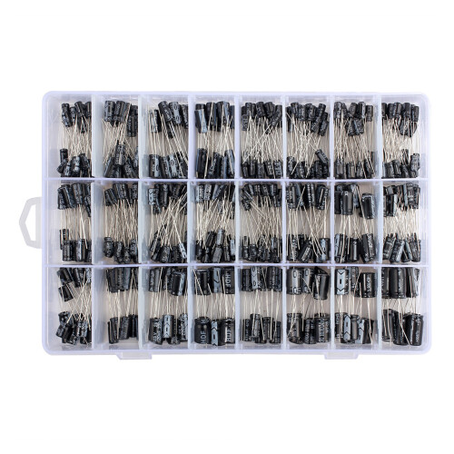 500pcs Electrolytic Capacitors Assortment Kit 24 Values 0.1UF-1000UF