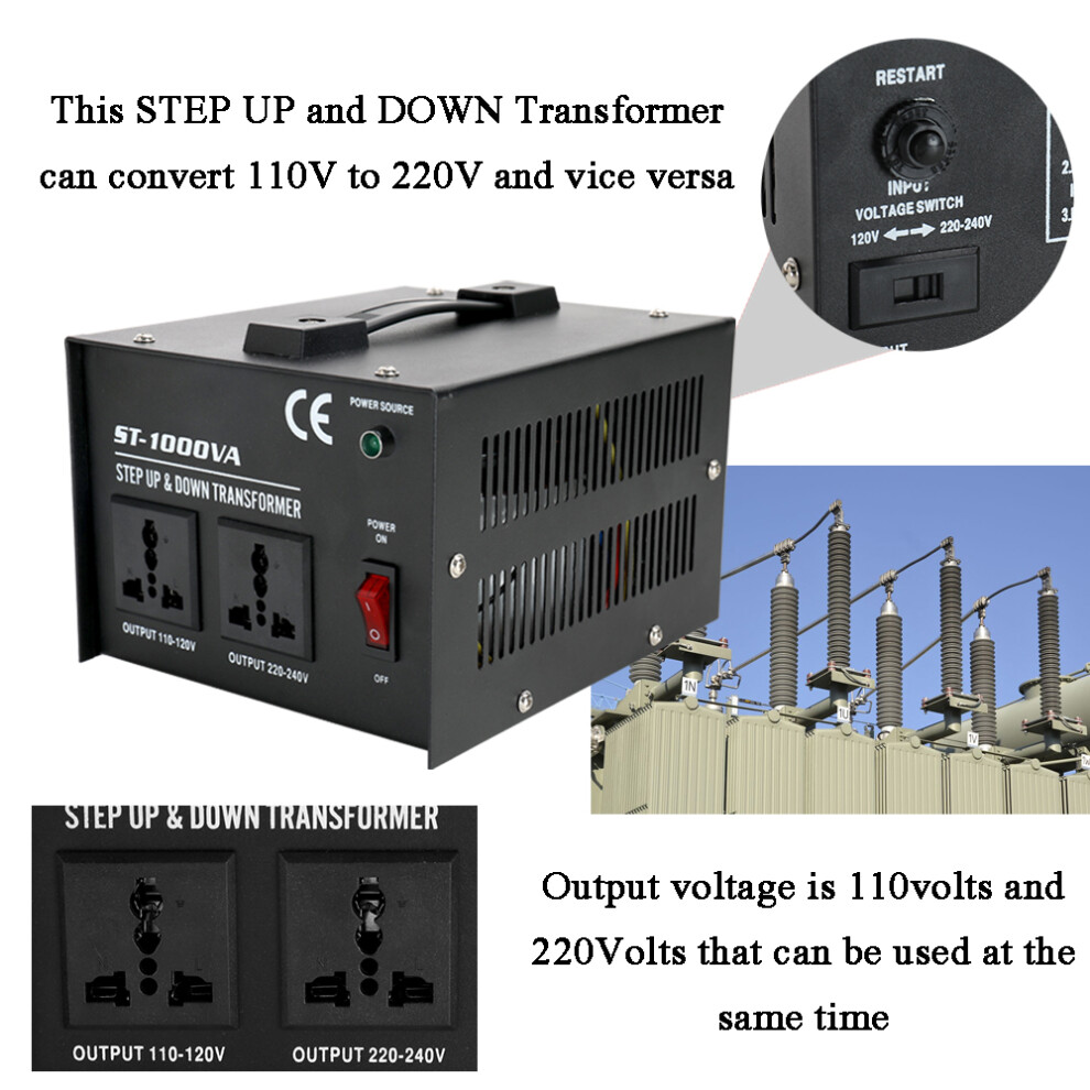 St-1000W Voltage Converter Transformer Household 610830937423