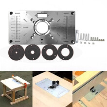 Multifunctional Router Table Insert Plate Aluminium with 4 Rings