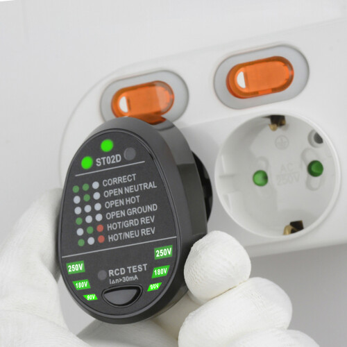 MESTEK RCD-Prüfstecker EU (Neutral, Live, Erde) 1