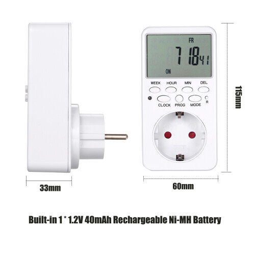 Digitaler LCD-Timer-Stecker, programmierbar, energiesparend 2