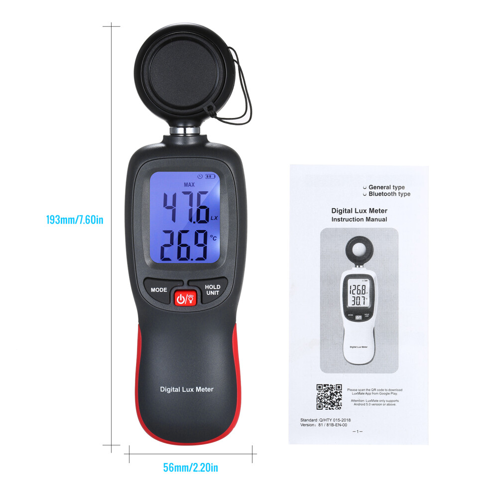 Digital Lux Meter Lcd Handheld 0-200000 Lux Max/Min/Data Hold 610830929121