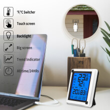 Digitales Funk-Thermo-Hygrometer mit LCD-Hintergrundbeleuchtung