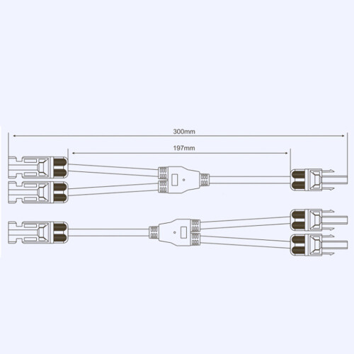 Tragbares Solarpanel-Steckverbinder-Adapter IP67 Y-förmig 1