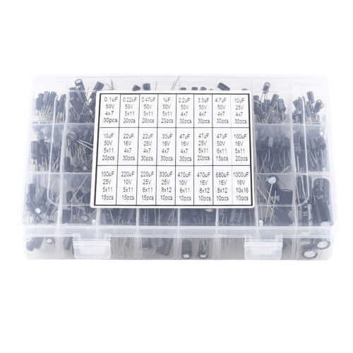 500x Elektrolytkondensator-Set, 24 Werte, 10-50V