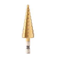 1x HSS Titanbeschichteter Stufenbohrer 4-20mm Sechskant