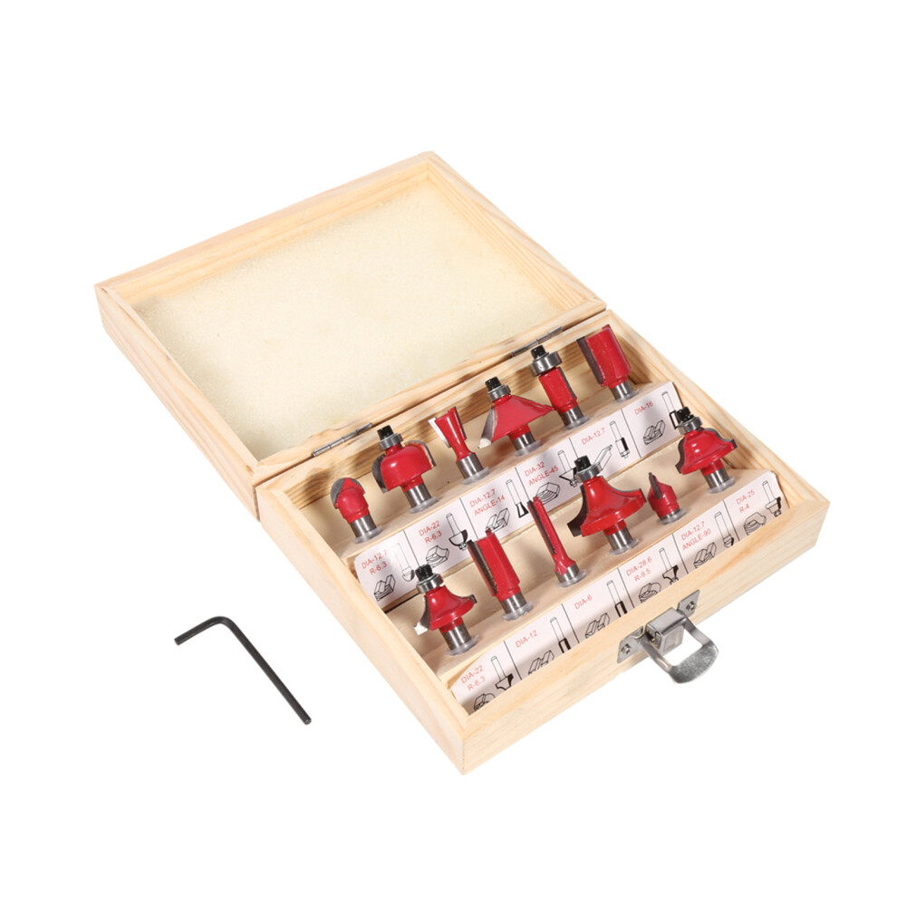 12pcs 8mm Shank Carbide Router Bit Woodworking Set