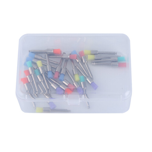 100x Nylon-Polierbürsten Dental-Mixfarben flach