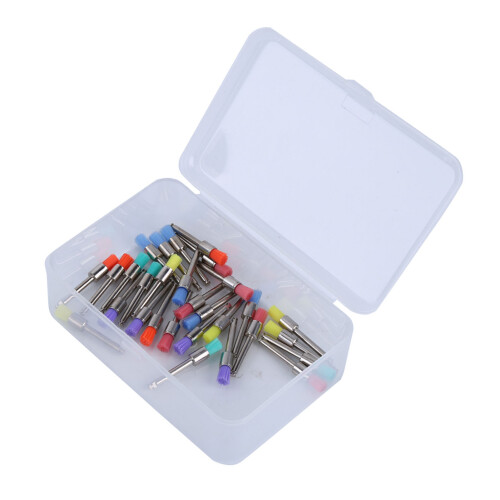 100x Nylon-Polierbürsten Dental-Mixfarben flach 2