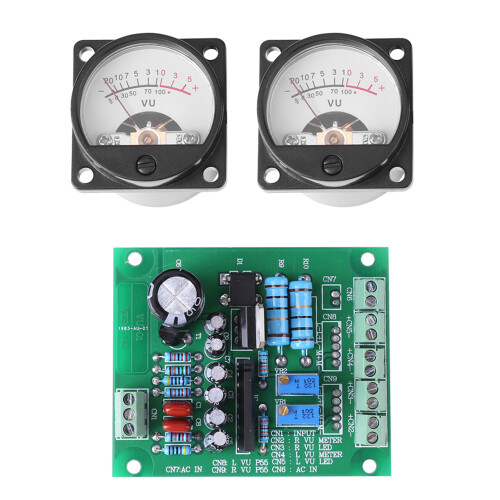 2x VU-Meter Warm-Backlight Audio-Level Amp Board